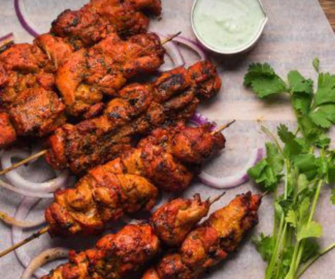 Tandoori chicken tikka skewers