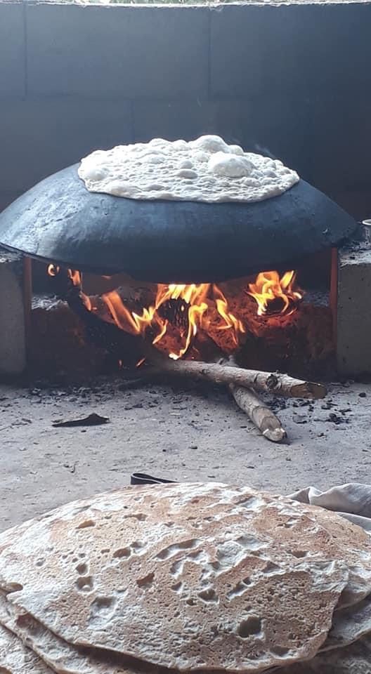 Naan in inverted kadai