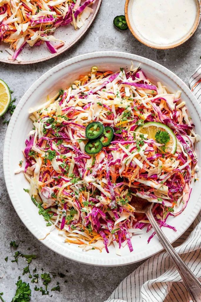 fresh coleslaw salad